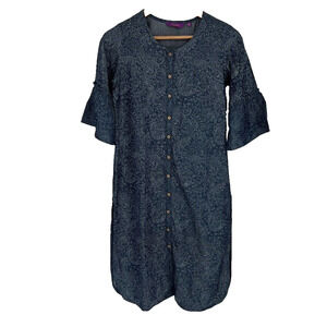 Rangriti Kurta Tunic Sz S Paisley Tencel Boho Indian Flare Sleeve Indie Lagom
